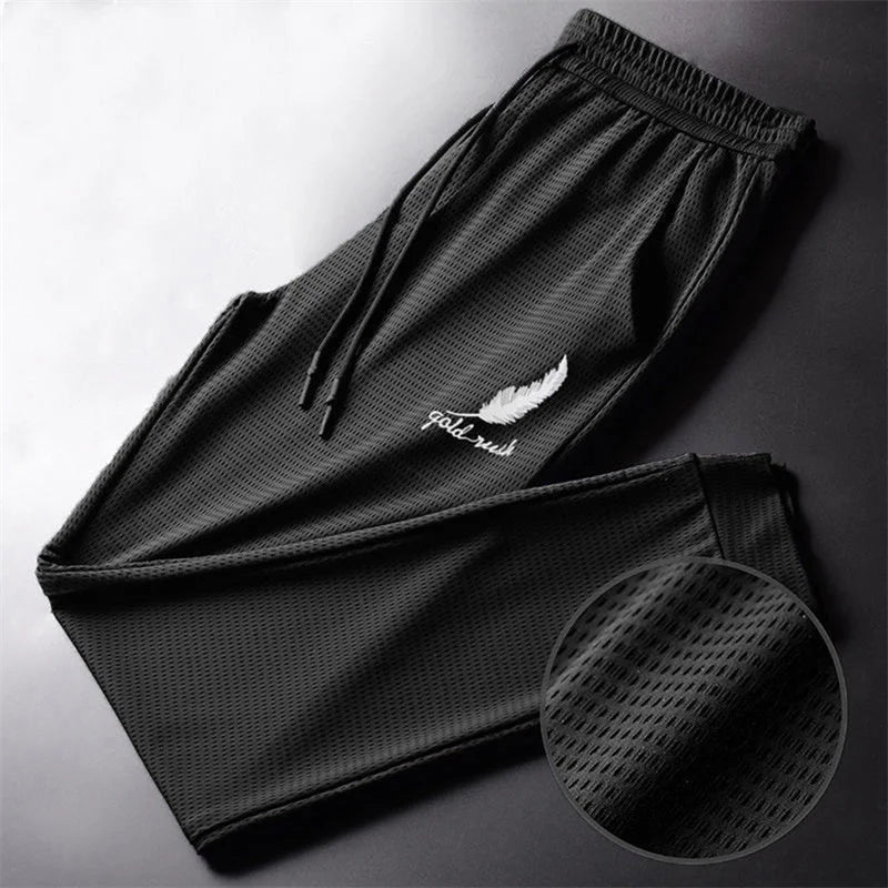 Men Fashion Quick Dry Pants Lightweight Hiking Jogging Running Trousers Breathable Workout Gym Ankle Tied Athletic Pants