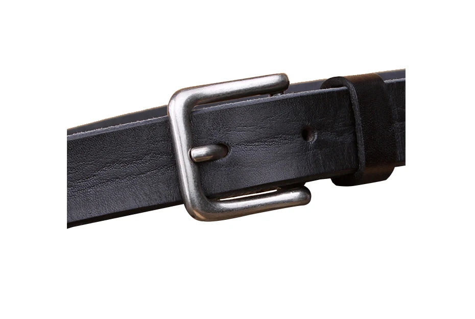 MaiKun Thin Belts for Women Unisex Genuine Leather Belt Female Metal Pin Buckle Belt