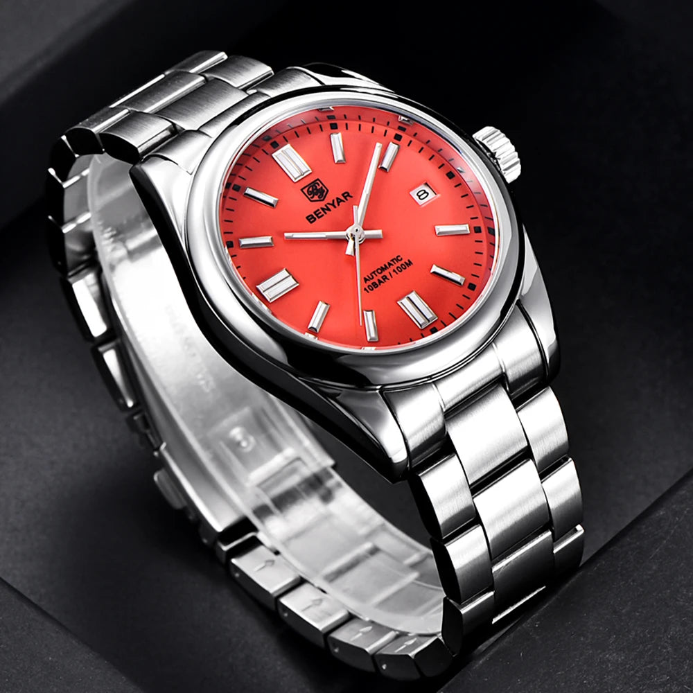 2021 BENYAR Sports Men Mechanical Wristwatches Stainless Steel Automatic Watches Top Brand Luxury 10Bar Waterproof Watch for Men