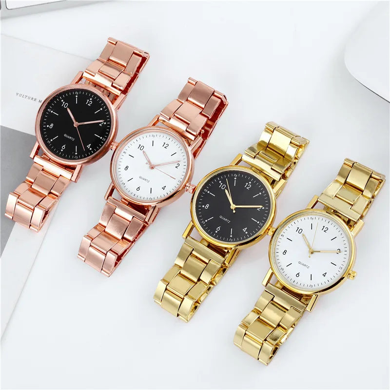 Ladies Quartz Watch Stainless Steel Luminous Dial Leisure Watch Fashionable Simple Quartz Wristwatch Reloj Mujer Montre Femmes