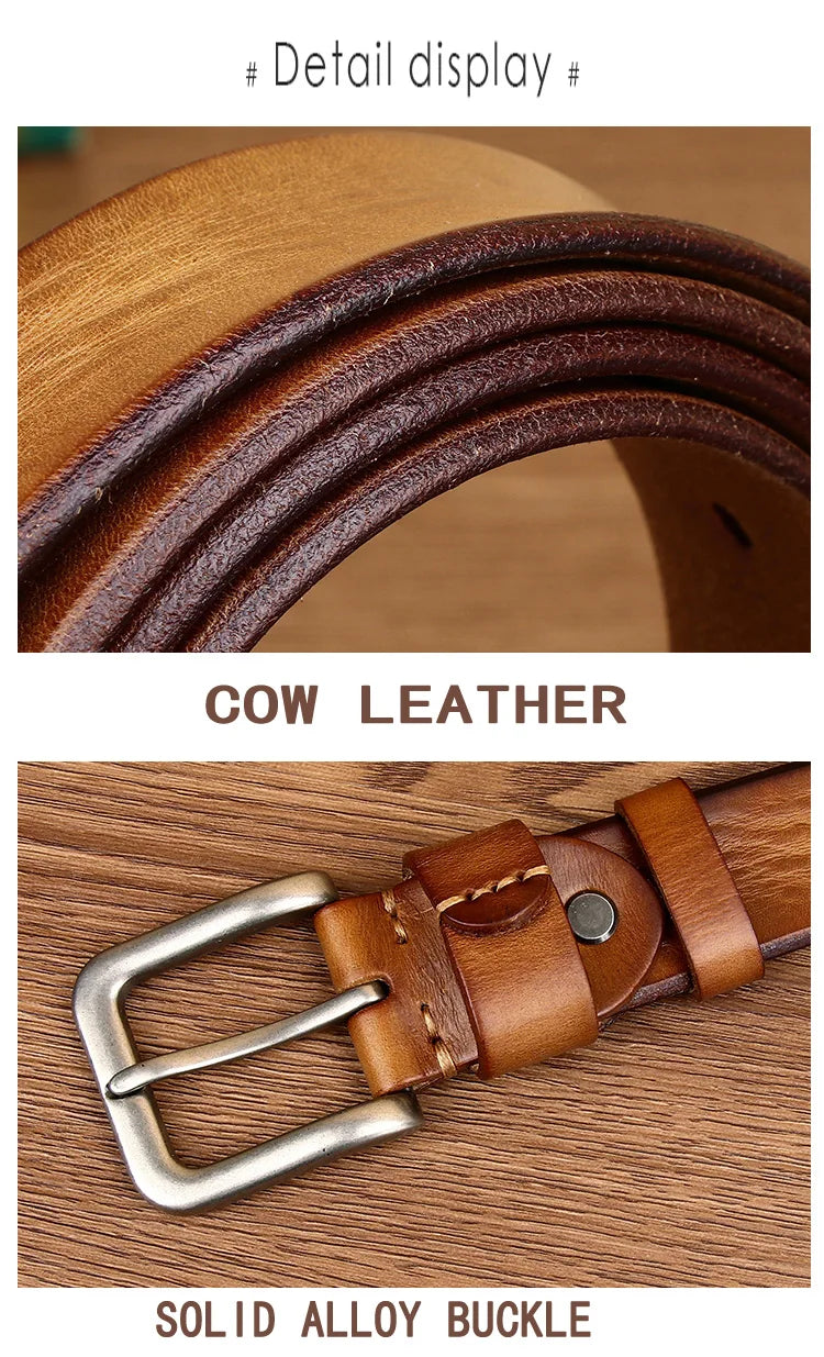 Mens belts Top Cowhide Full Match Casual Jeans Vintage Luxury High Quality Male Designer Genuine Leather Belt For Men