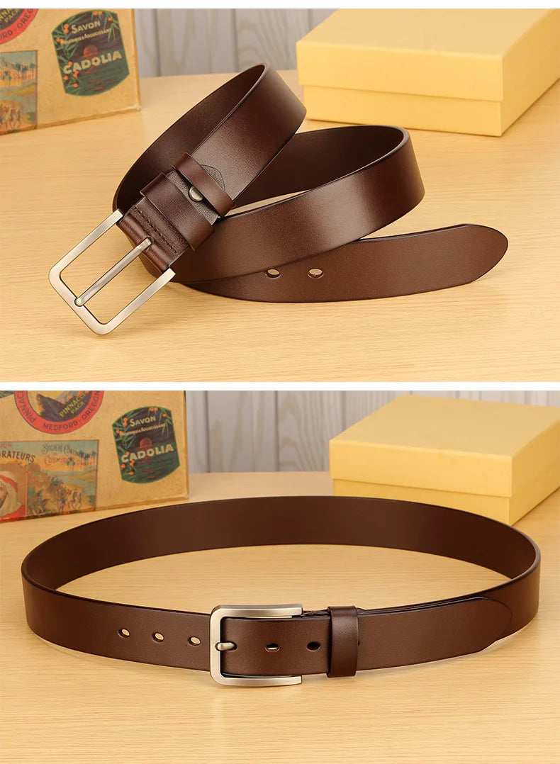 Men's Belt Men Male Leather Strap Luxury Alloy Pin Buckle Casual Men's Belt for Jeans 2024 Cummerbunds Ceinture Homme