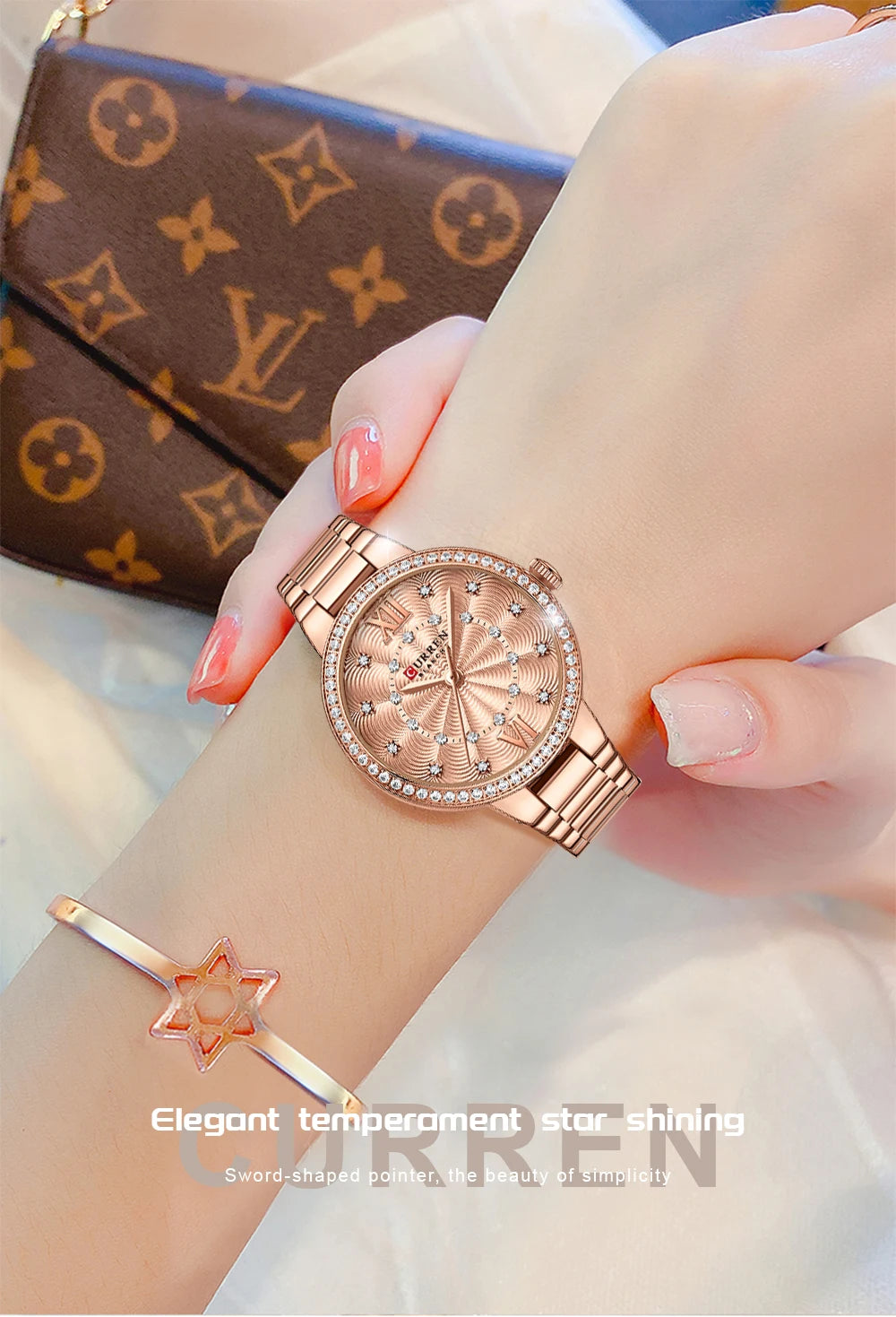 CURREN Women Watches Fashion Rose Gold Stainless Stain Steel Ladies Watch Waterproof Quarzt Wristwatch Romatic Girlfriend Gift