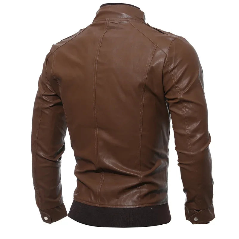 2025 Hot Sale Brand New Men's Motorcycle Leather Jacket Slim Men Leather Jacket Outer Wear Clothing For Male Garment Man Jackets