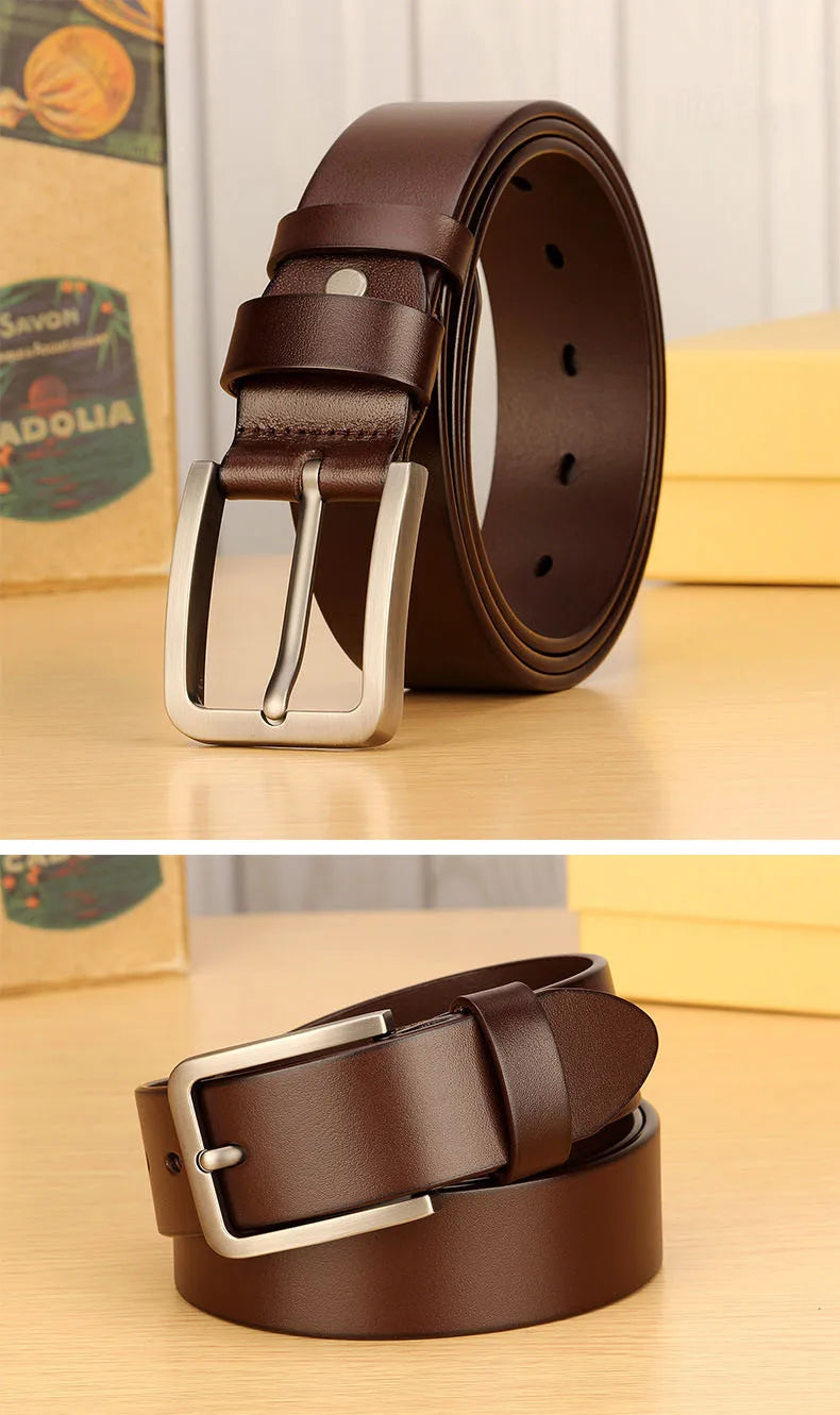 Men's Belt Men Male Leather Strap Luxury Alloy Pin Buckle Casual Men's Belt for Jeans 2024 Cummerbunds Ceinture Homme