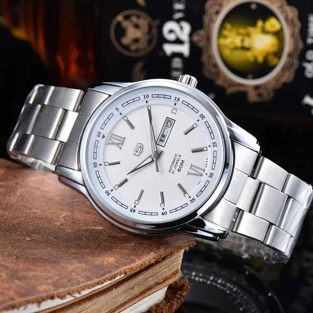 Stainless Steel Fashion Wrist Watch New Limited Edition Stylish and Simple Watch for Mens  Automatic Double Date Watch