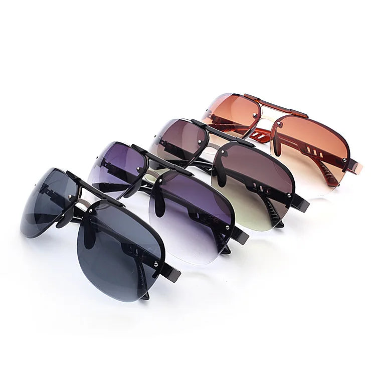 2024 New Sunglasses UV 400 Vintage Punk Rimless Rectangle Men Fashion Glasses Trendy Small Frame Sun Glasses Frameless Eyewear