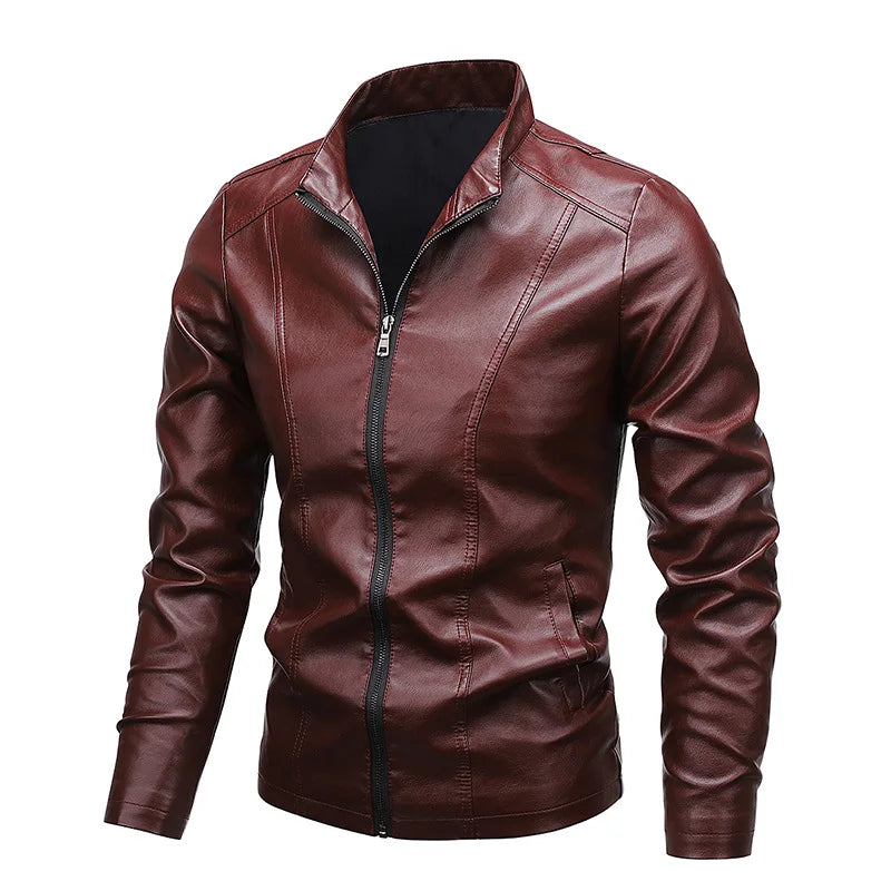 2024 Men Pu Casual Leather Jacket Men Spring Autumn Coat Motorcycle Biker Slim Fit Outwear Male Black Clothing Plus Size 5XL