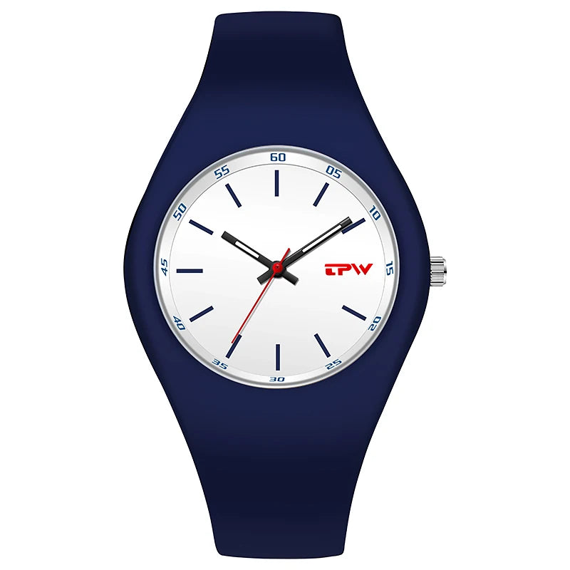 TPW Full Size 40mm Quartz Watch For Women Rubber Strap Skin Friendly