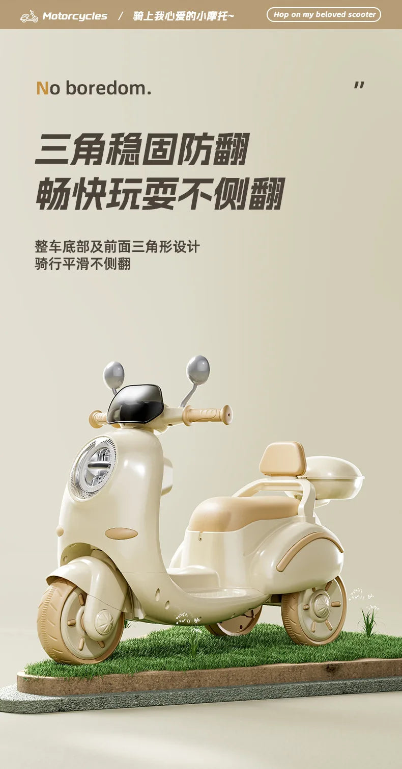 Children's Electric Motorcycle Trend Can Sit Charging Remote Control Toy Children's Tricycle