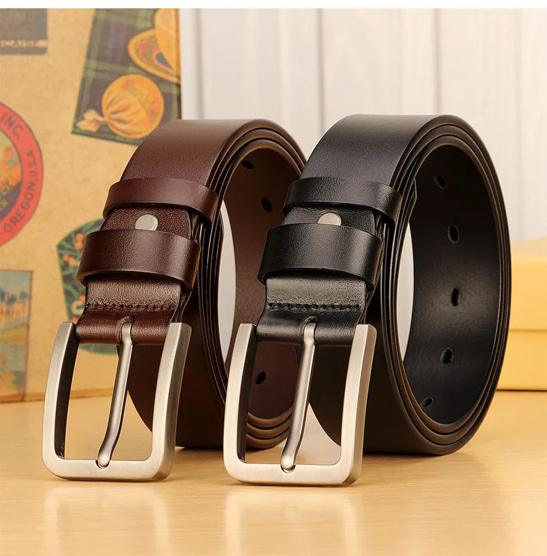 Men's Belt Men Male Leather Strap Luxury Alloy Pin Buckle Casual Men's Belt for Jeans 2024 Cummerbunds Ceinture Homme