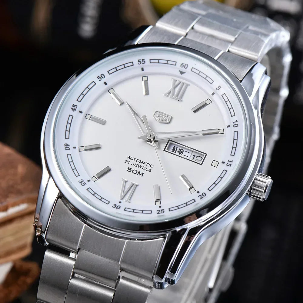 Stainless Steel Fashion Wrist Watch New Limited Edition Stylish and Simple Watch for Mens  Automatic Double Date Watch