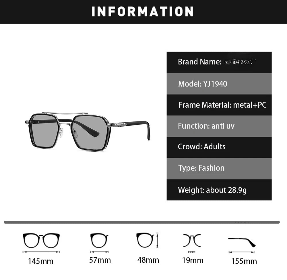 Intelligent Photochromic Sunglasses for Men Professional Day Night Driver Sunglasses UV400 Retro Luxury Design Glasses vintage