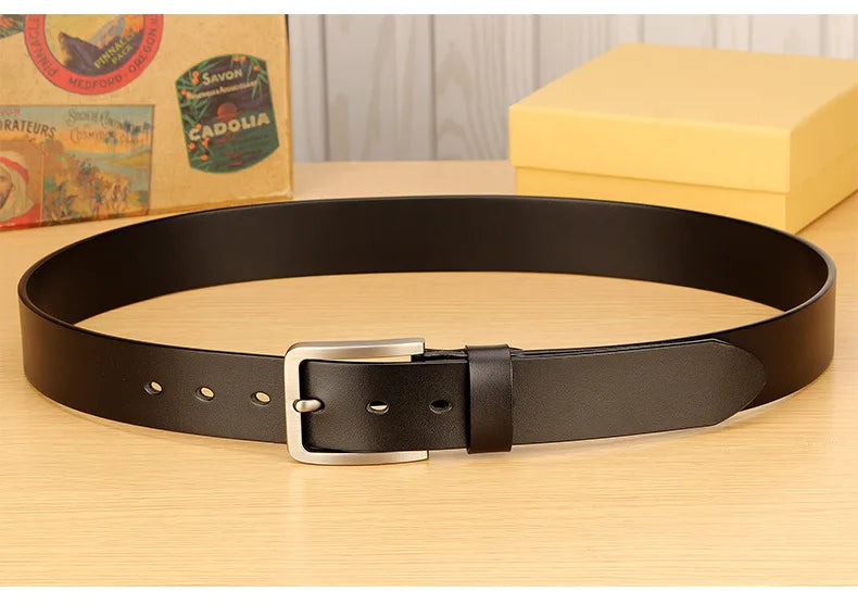 Men's Belt Men Male Leather Strap Luxury Alloy Pin Buckle Casual Men's Belt for Jeans 2024 Cummerbunds Ceinture Homme