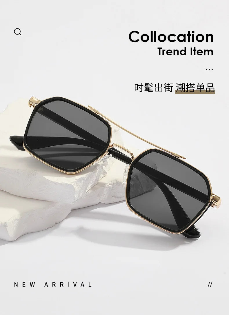 New Men's Polygon Sunglasses Men Luxury Brand Designer Sun Glasses Outdoor Driving Fishing Fashion Eyewear UV400 Oculos De Sol