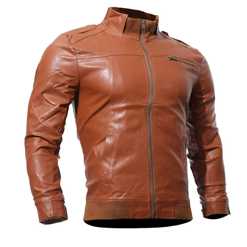 2025 Hot Sale Brand New Men's Motorcycle Leather Jacket Slim Men Leather Jacket Outer Wear Clothing For Male Garment Man Jackets