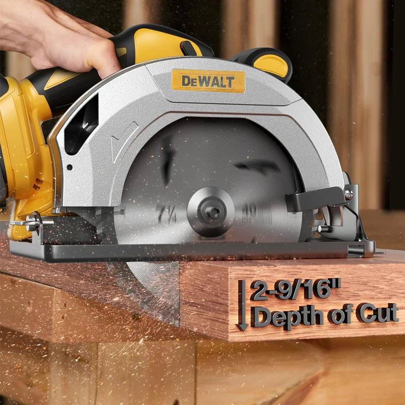 Dewalt 5000RPM Brushless Circular Saw  7 Inch Cordless Handheld Woodwork Saw Adjustable Cutting Depth Multifunction Tool