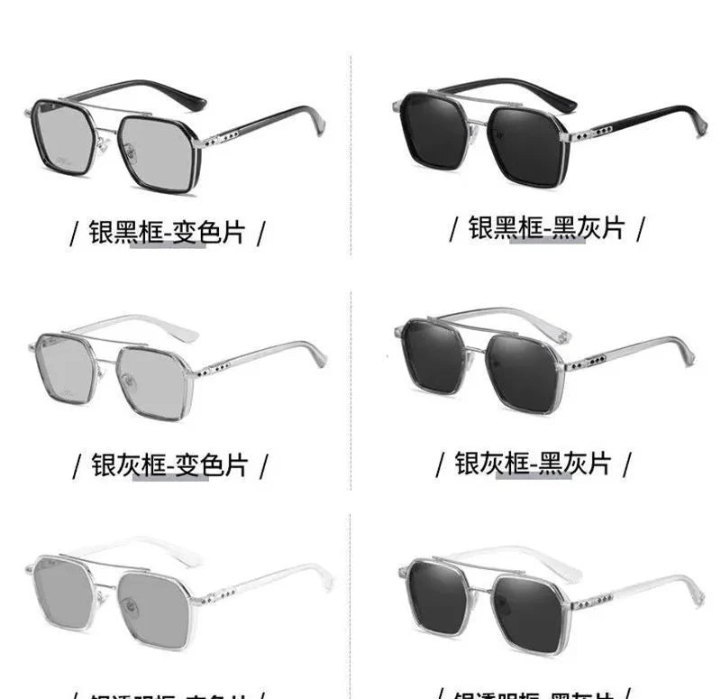 Intelligent Photochromic Sunglasses for Men Professional Day Night Driver Sunglasses UV400 Retro Luxury Design Glasses vintage