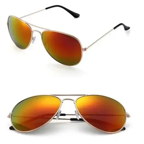 Men Retro Pilot Sunglasses Big Frame Silver Oversized Metal Eyewear Male Trendy Driving Sun Glasses Reflective Lens Shades UV400