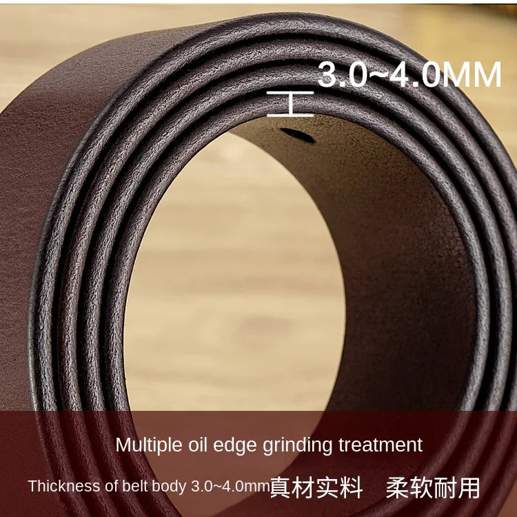 Belt Men's leather pin buckle Youth casual middle-aged Korean version belt Tide first layer real cowhide middle-aged