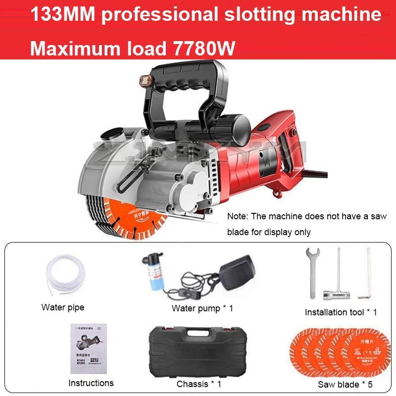 KCJ-001 Electric Wall Chaser Handheld Laser Slotting Machine Brick Wall Cutting Machine Concrete Groove Slotting Machine 220V