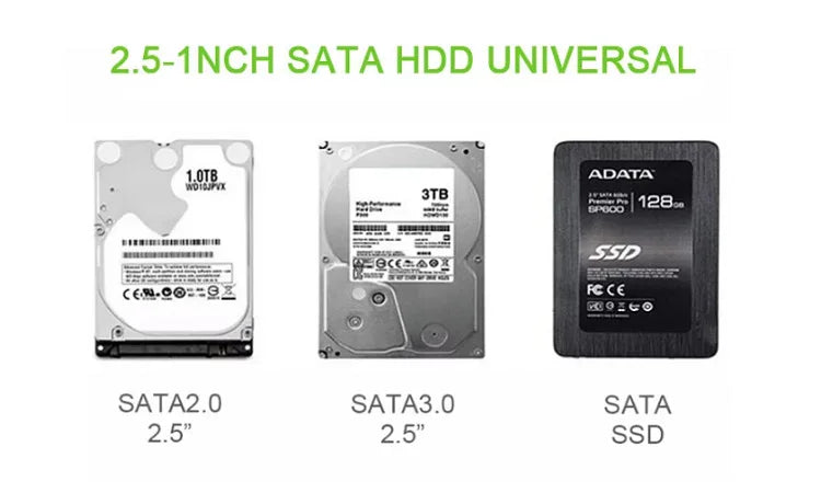 2.5" SATA USB3.1 HDD Enclosure Mobile Hard Drive Cases for SSD External Storage HDD