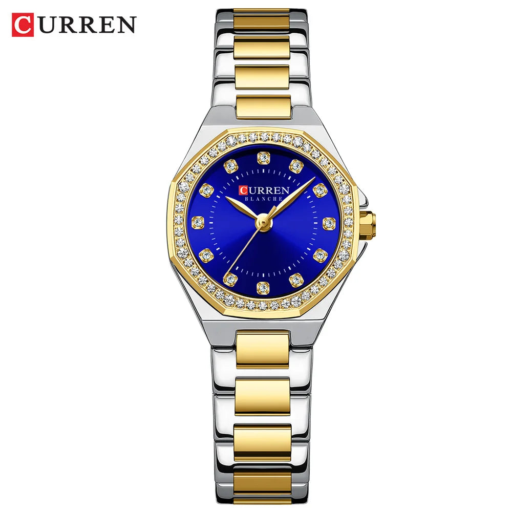 CURREN Women's Watches Elegant Fashion Original Quartz Watch for Laides Waterproof Stainless Steel