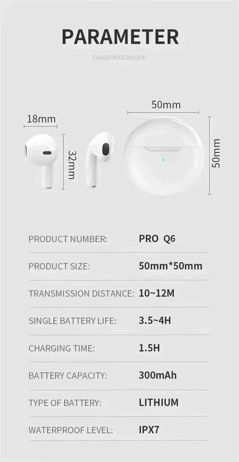 Wireless Bluetooth Headphones Wireless Earphones Mini Earbuds Stereo Sport Waterproof Headset Microphone for All SmartPhones