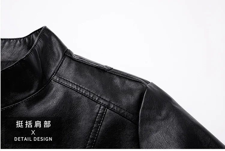 2024 Men Pu Casual Leather Jacket Men Spring Autumn Coat Motorcycle Biker Slim Fit Outwear Male Black Clothing Plus Size 5XL