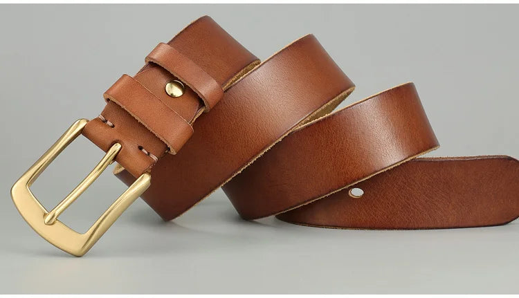 Belt men's genuine leather needle buckle layer genuine cowhide retro men's belt handmade casual trend men's belt cowhide