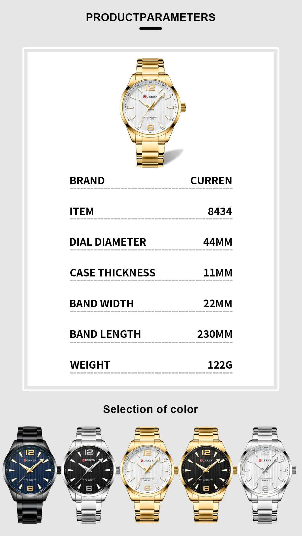 CURREN Fashion Brand Men's Watches with Luminous Hands Classy Business Stainless Steel Band Wristwatches for Male