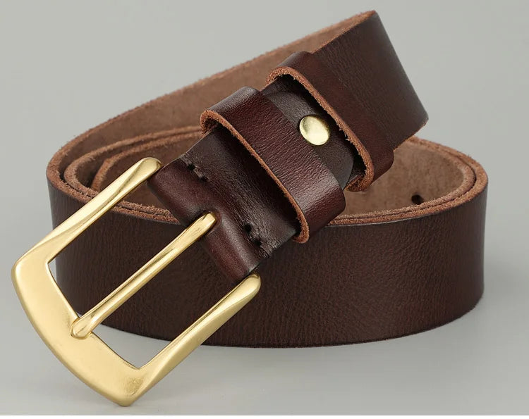 Belt men's genuine leather needle buckle layer genuine cowhide retro men's belt handmade casual trend men's belt cowhide