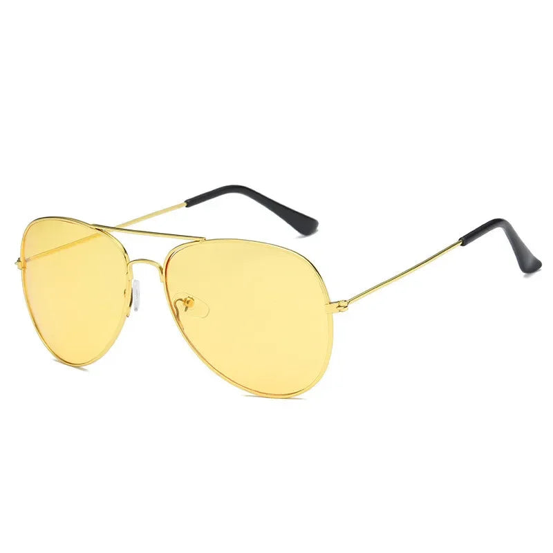 Men Retro Pilot Sunglasses Big Frame Silver Oversized Metal Eyewear Male Trendy Driving Sun Glasses Reflective Lens Shades UV400