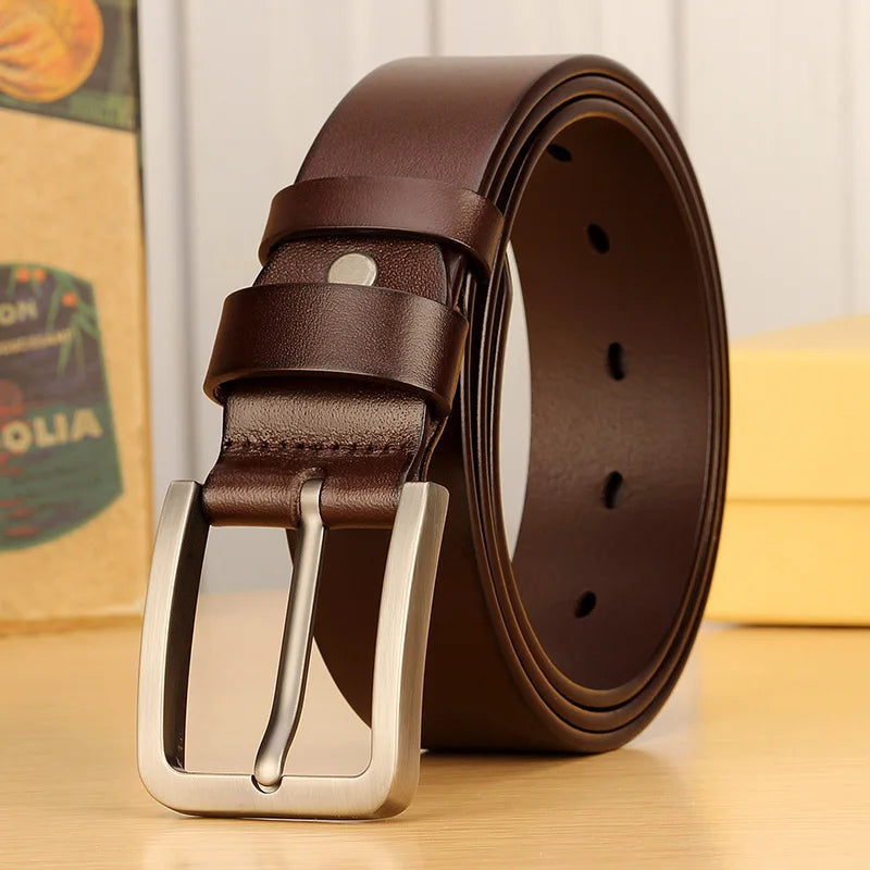 Men's Belt Men Male Leather Strap Luxury Alloy Pin Buckle Casual Men's Belt for Jeans 2024 Cummerbunds Ceinture Homme