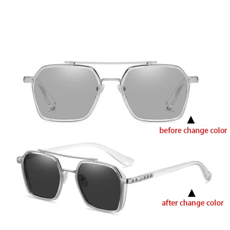 Intelligent Photochromic Sunglasses for Men Professional Day Night Driver Sunglasses UV400 Retro Luxury Design Glasses vintage