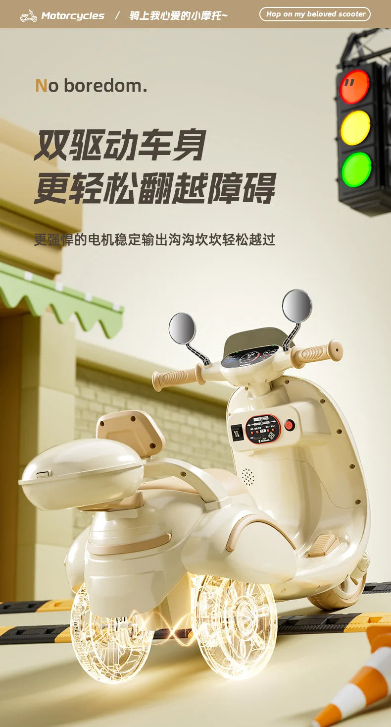 Children's Electric Motorcycle Trend Can Sit Charging Remote Control Toy Children's Tricycle