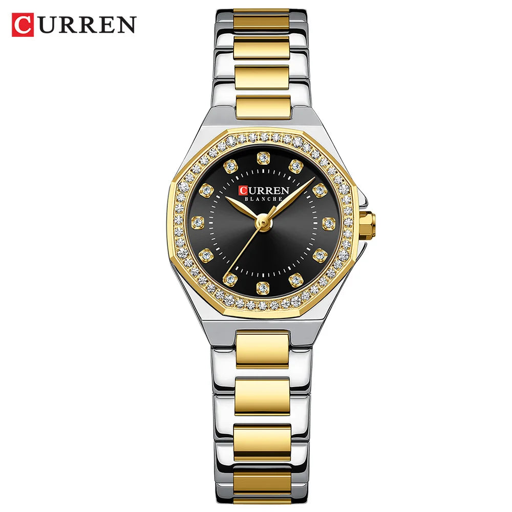 CURREN Women's Watches Elegant Fashion Original Quartz Watch for Laides Waterproof Stainless Steel