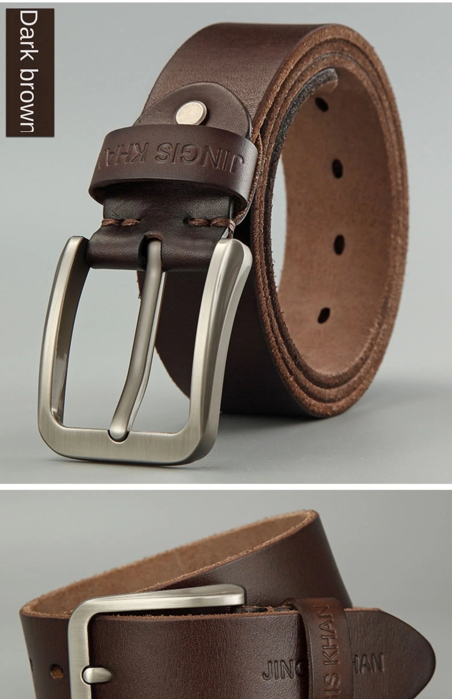 Belt men's genuine leather needle buckle layer genuine cowhide retro men's belt handmade casual trend men's belt cowhide