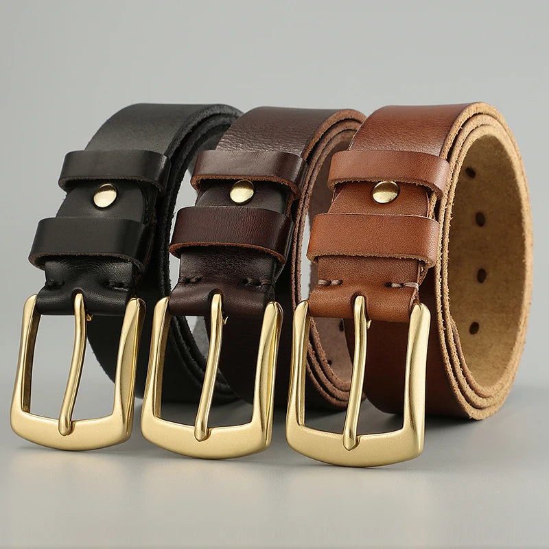 Belt men's genuine leather needle buckle layer genuine cowhide retro men's belt handmade casual trend men's belt cowhide