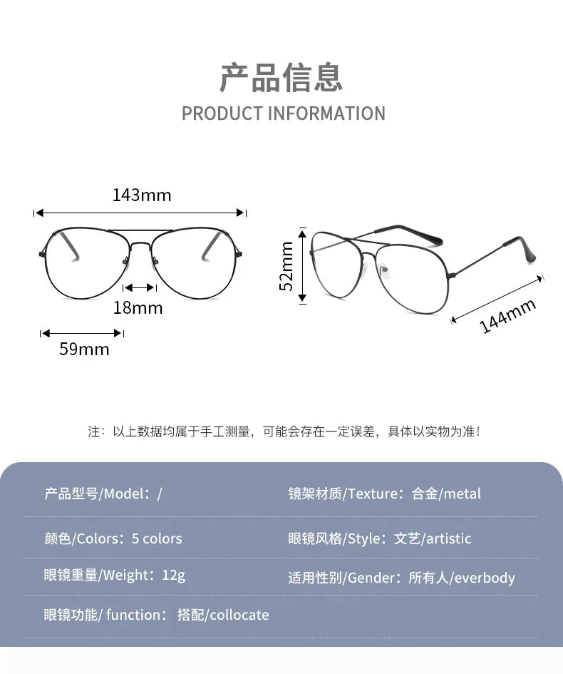 New Vintage Pilot Sunglasses for Men Metal Frame Women Sun Glasses Fashion Oculos Masculino Outdoor Shades Sunglasses UV400