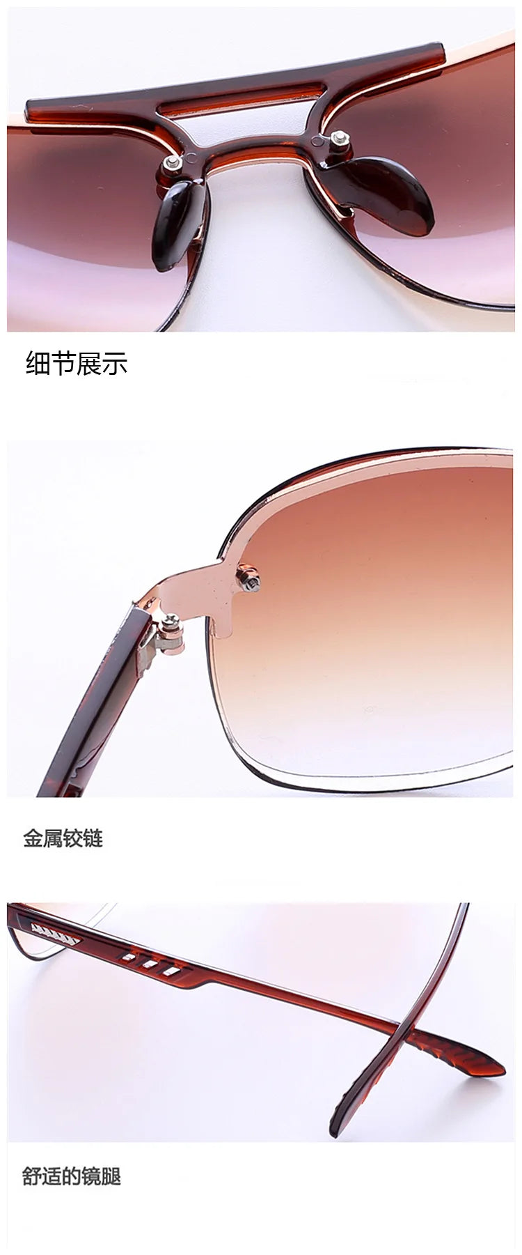 2024 New Sunglasses UV 400 Vintage Punk Rimless Rectangle Men Fashion Glasses Trendy Small Frame Sun Glasses Frameless Eyewear