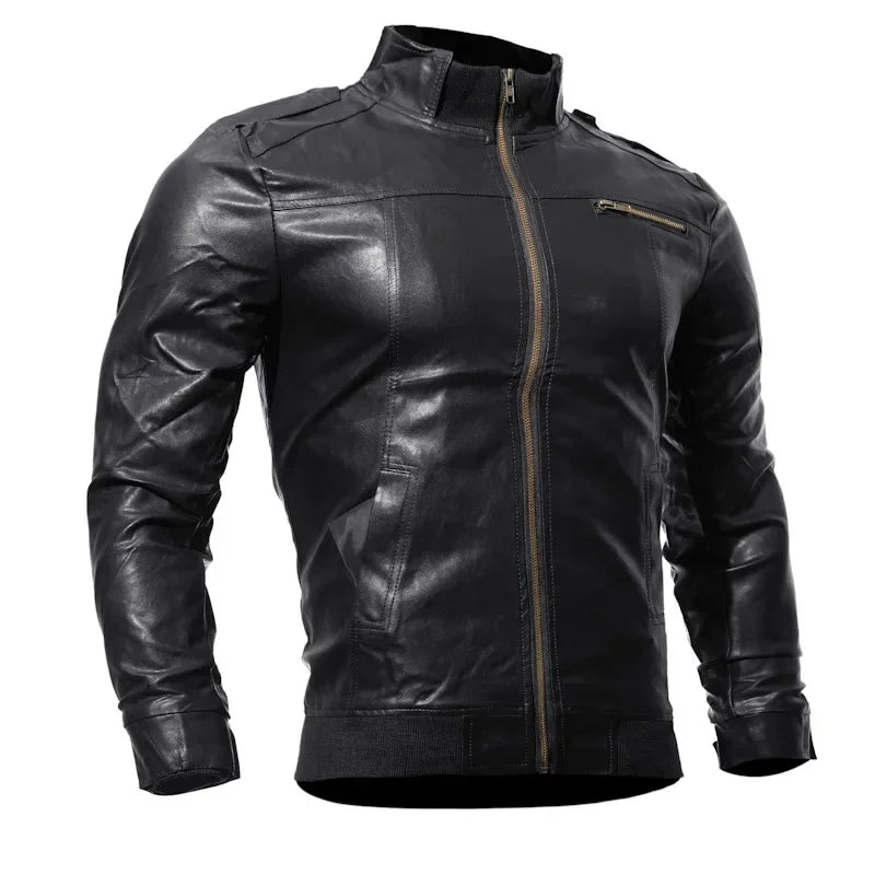 2025 Hot Sale Brand New Men's Motorcycle Leather Jacket Slim Men Leather Jacket Outer Wear Clothing For Male Garment Man Jackets