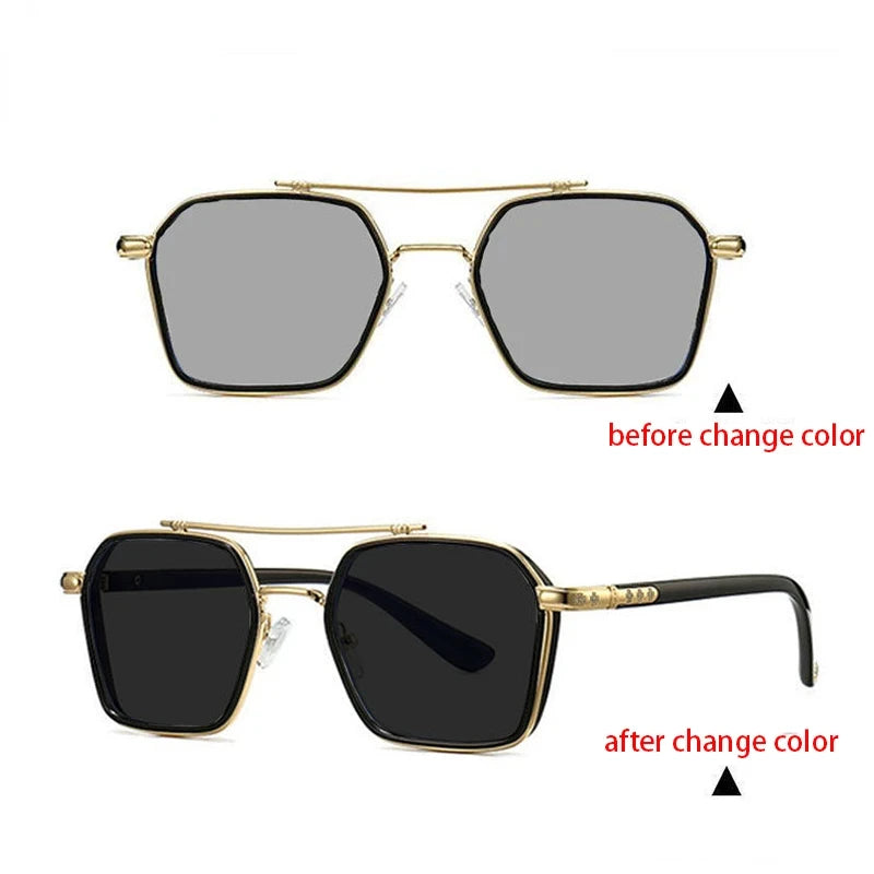 Intelligent Photochromic Sunglasses for Men Professional Day Night Driver Sunglasses UV400 Retro Luxury Design Glasses vintage