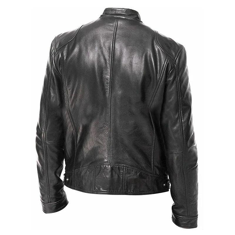 2024 Motorcycle Leather Jackets Man Casual Fashion Motorcycle Coat Slim Fit Lapel PU Jackets Autumn Anti-wind Leather Coat Male