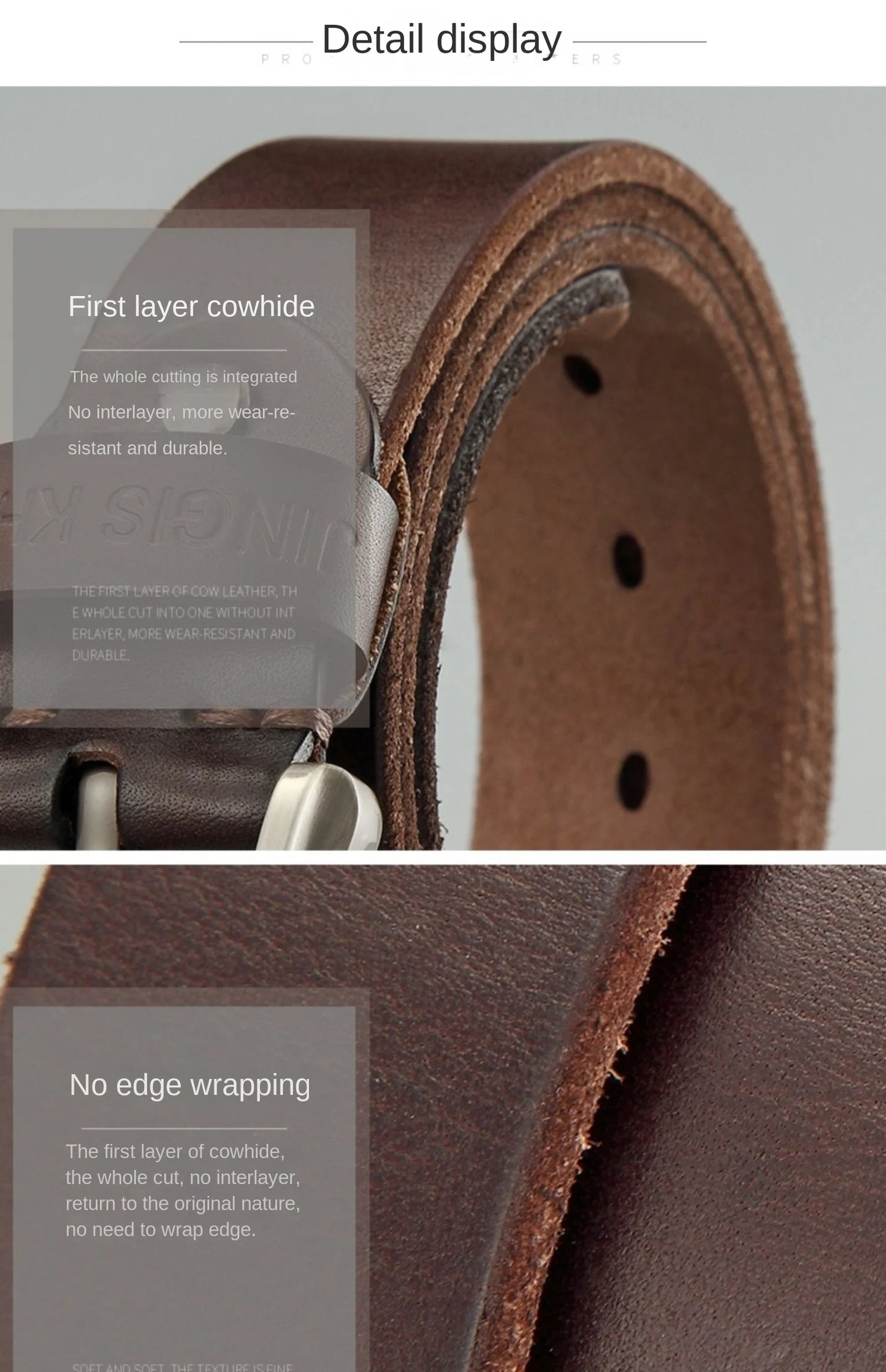 Belt men's genuine leather needle buckle layer genuine cowhide retro men's belt handmade casual trend men's belt cowhide