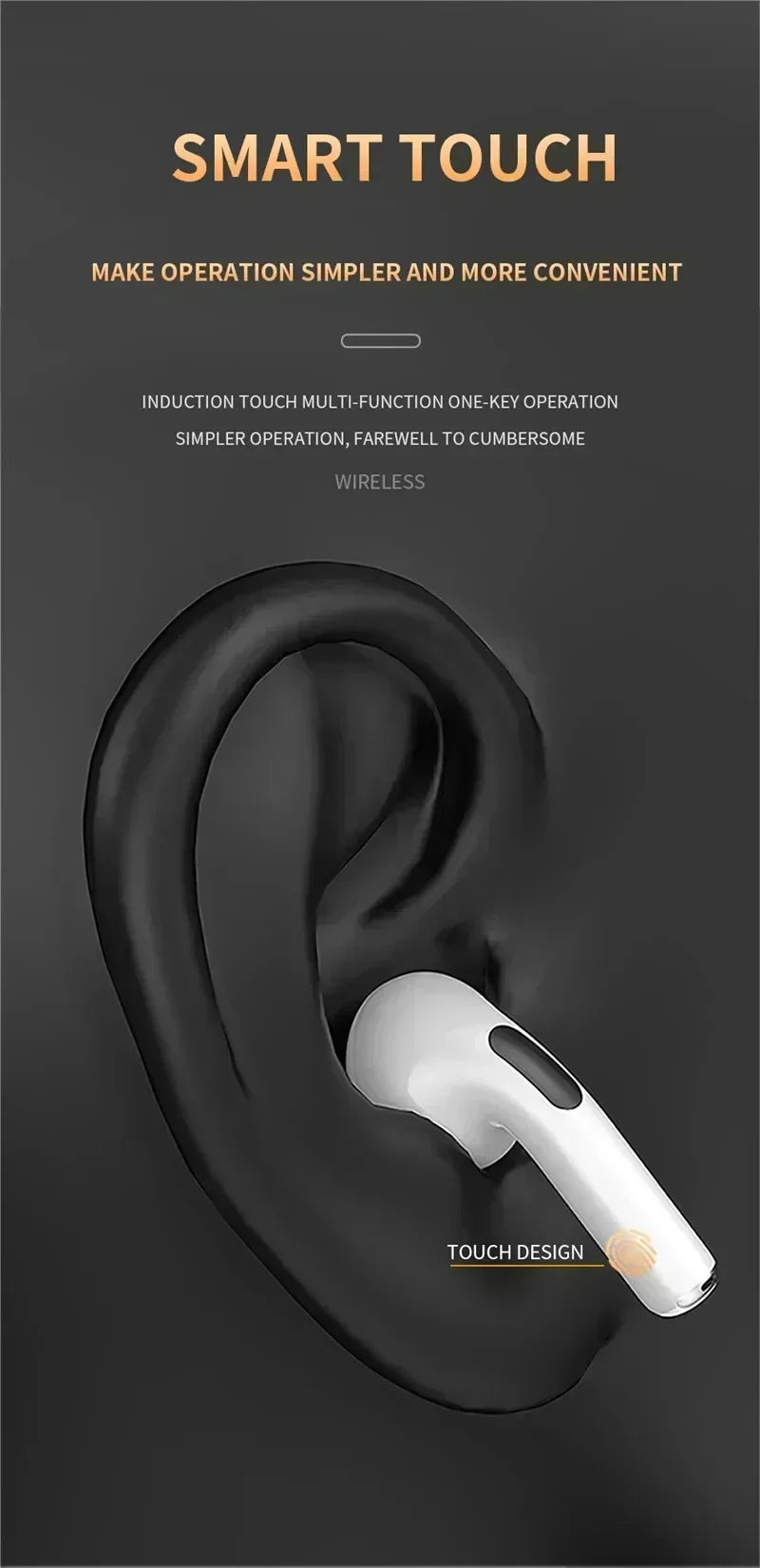 Wireless Bluetooth Headphones Wireless Earphones Mini Earbuds Stereo Sport Waterproof Headset Microphone for All SmartPhones