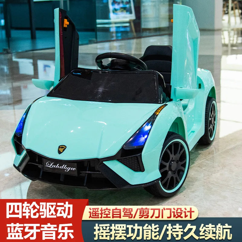 Children's electric scooter baby dual wheel drive rechargeable capable of carrying people four wheel children's car