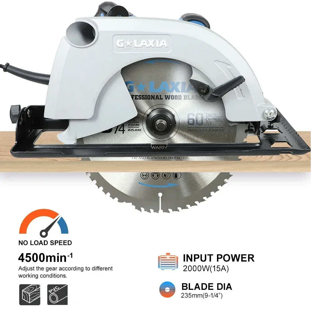 Corded Electric Power Tools 235mm 2000W Circular Saw