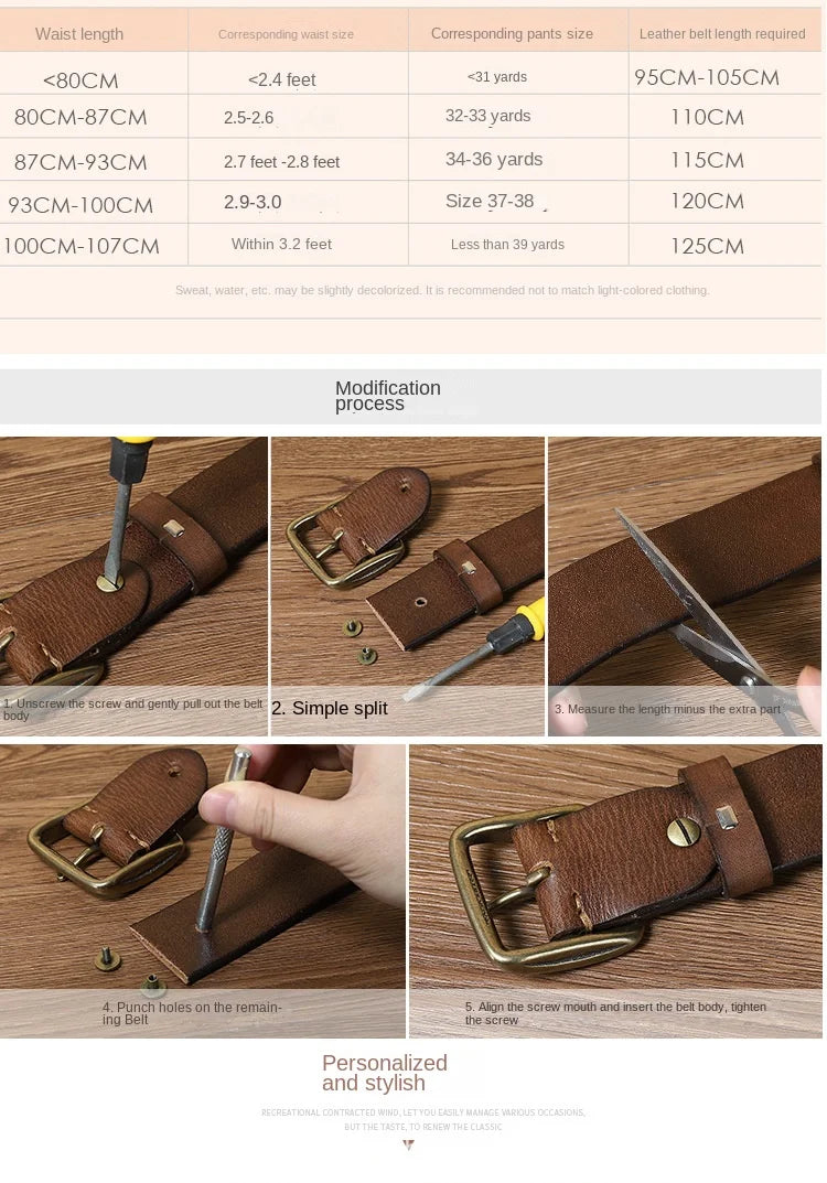 3.8CM Top Cow High Quality Genuine Leather Men's Fashion Copper Buckle Luxury Brand Jeans Belts for Men Business Male Belt