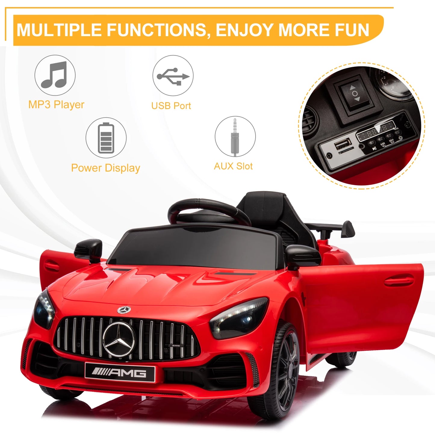 LEADZM Dual Drive 12V 4.5Ah with 2.4G Remote Control Mercedes-Benz Sports Car Red